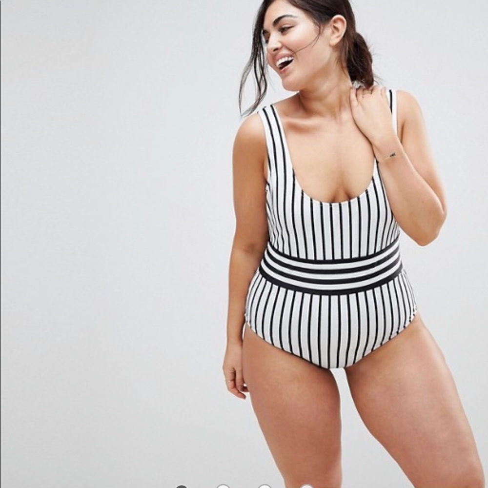 NWOT asos curve mono stripe swimsuit- size 20
